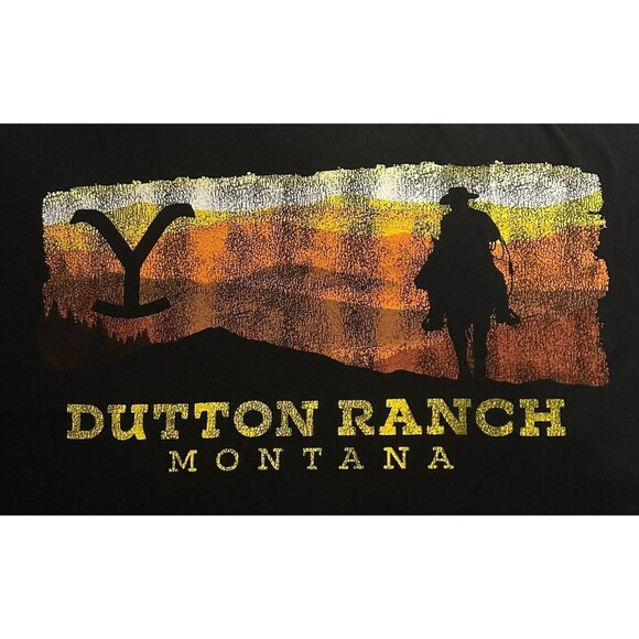 Yellowstone Dutton Ranch Montana Men's Size XL Rider Sunset Gradient T Shirt-030 - Picture 4 of 7
